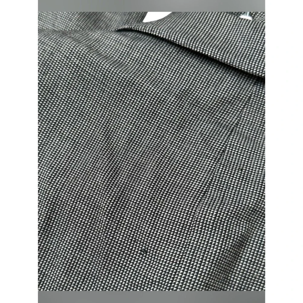 Saks Fifth Avenue Black White Slim Fit Silk Wool Sport Coat Formal Blazer 40R